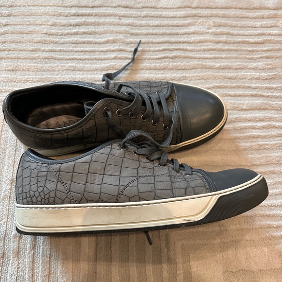 Lanvin leather sneaker grey - Picture 3 of 5